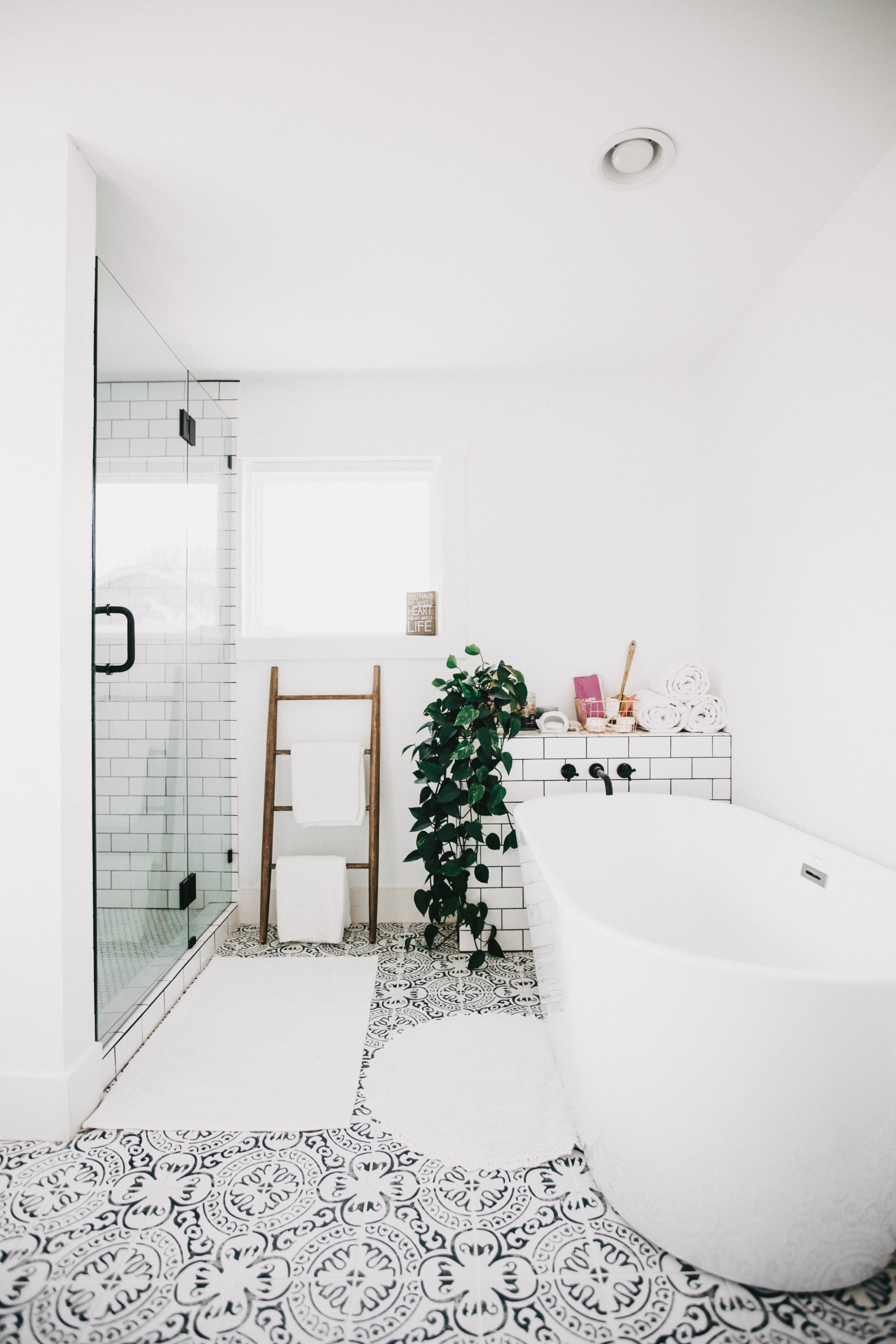 white bathroom with tile
